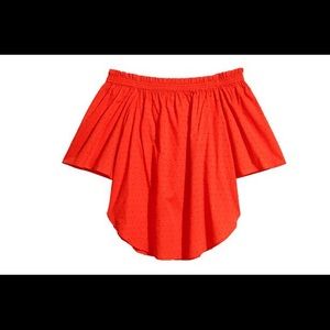 H&M Off-the-Shoulder Orange Blouse